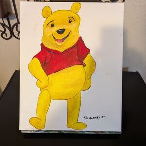 Vibrant Yellow and Red Bear Canvas Art